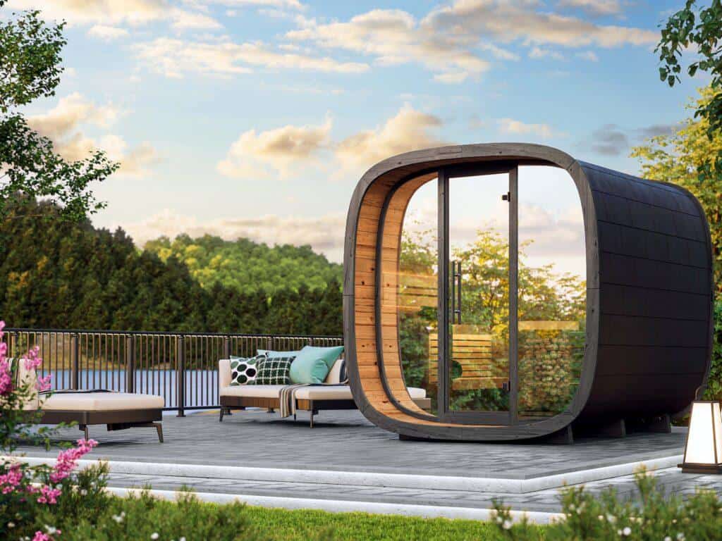 RC Mini Sauna Round Cube con vetro a specchio