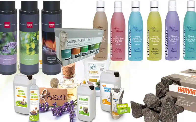 Wellness Lavanda in bottiglia con etichetta, ideale per ambienti wellness e piscine.