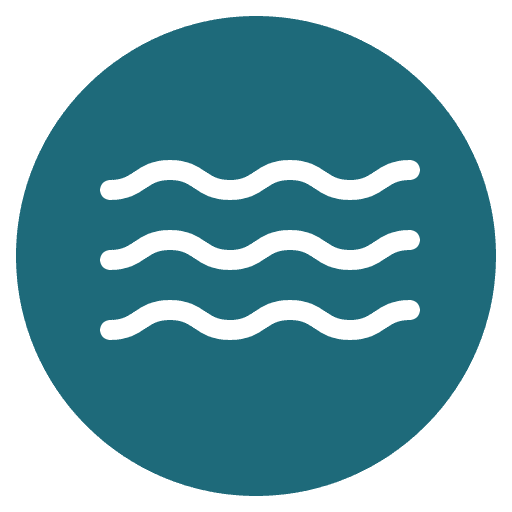 icon_pvc_waves_teal Piscina interrata con superficie liscia e pulita, perfetta per il relax e il fitness all'aperto.
