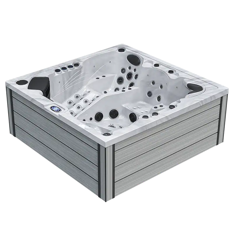 Moana-Vasca idromassaggio 5 posti – full optional | Atec Pool Vasca idromassaggio 5 posti full optional con 2 chaise longue, LED e sistema audio – Atec Pool