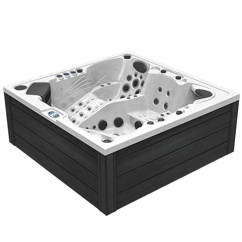 Moana-Vasca idromassaggio 5 posti – full optional | Atec Pool Vasca idromassaggio 5 posti full optional con 2 chaise longue, LED e sistema audio – Atec Pool