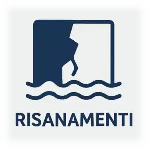 Risanamenti Piscina interrata in fase di ristrutturazione, con ferramenta aperta e schemi di lavori in corso.