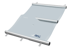 Copertura a barre per piscina arrotolata Copertura a barre in PVC con rinforzi in alluminio, arrotolabile e sicura per piscine